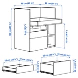 SMÅSTAD Desk, white with frame/with 2 drawers, 35 3/8x31 1/2x39 3/8 "