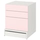 SMÅSTAD / UPPFÖRA 3-drawer chest, white/pale pink, 23 5/8x24 3/4x29 7/8 "