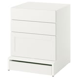 SMÅSTAD / UPPFÖRA 3-drawer dresser, white white/with frame, 23 5/8x25 5/8x29 7/8 "