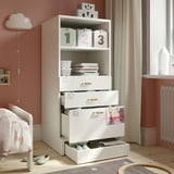 SMÅSTAD / UPPFÖRA Bookcase, white light green/with 3 drawers, 23 5/8x25 5/8x53 1/2 "