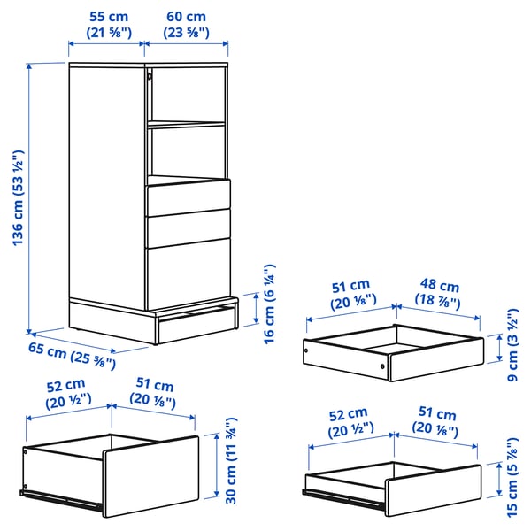 SMÅSTAD / UPPFÖRA Bookcase, white light green/with 3 drawers, 23 5/8x25 5/8x53 1/2 "