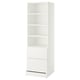 SMÅSTAD / UPPFÖRA Bookcase, white white/with 2 drawers, 23 5/8x25 5/8x77 1/8 "