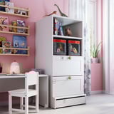 SMÅSTAD / UPPFÖRA Bookcase, white with frame/with 2 drawers, 23 5/8x25 5/8x53 1/2 "
