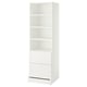 SMÅSTAD / UPPFÖRA Bookcase, white with frame/with 2 drawers, 23 5/8x25 5/8x77 1/8 "