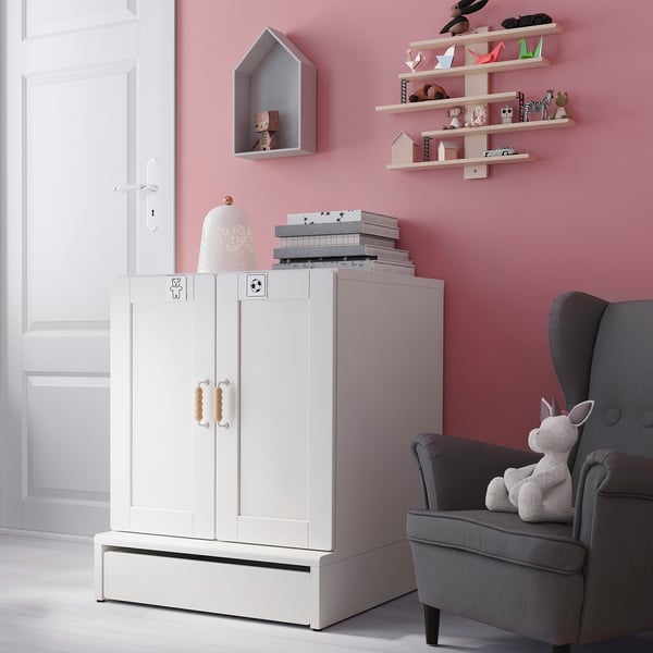 SMÅSTAD / UPPFÖRA Cabinet, white with frame/with 1 shelf, 23 5/8x25 5/8x29 7/8 "