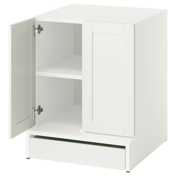 SMÅSTAD / UPPFÖRA Cabinet, white with frame/with 1 shelf, 23 5/8x25 5/8x29 7/8 "