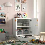 SMÅSTAD / UPPFÖRA Cabinet, white with frame/with 1 shelf, 23 5/8x25 5/8x29 7/8 "