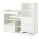 SMÅSTAD / UPPFÖRA Changing table, white with frame/with bookcase, 59x31 1/2x53 1/2 "