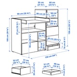 SMÅSTAD / UPPFÖRA Changing table, white with frame/with bookcase, 59x31 1/2x53 1/2 "