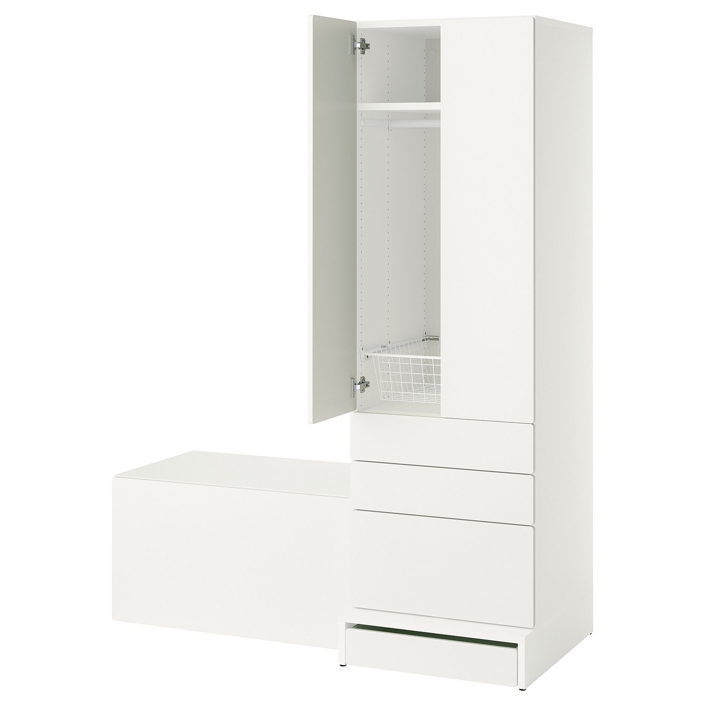 SMÅSTAD / UPPFÖRA storage combination, white white/with
