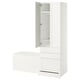 Option: SMÅSTAD / UPPFÖRA Storage combination, white with frame/with bench, 59x25 5/8x77 1/8 "