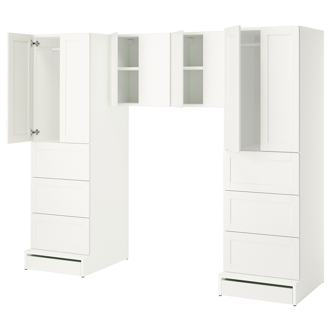 SMÅSTAD / UPPFÖRA storage combination, white/with frame, 941