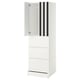 SMÅSTAD / UPPFÖRA Wardrobe, white stripe/white with 3 drawers, 23 5/8x25 5/8x77 1/8 "