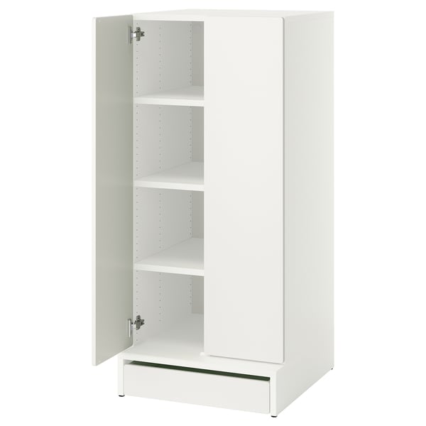 SMÅSTAD / UPPFÖRA Wardrobe, white white/with 3 shelves, 23 5/8x25 5/8x53 1/2 "