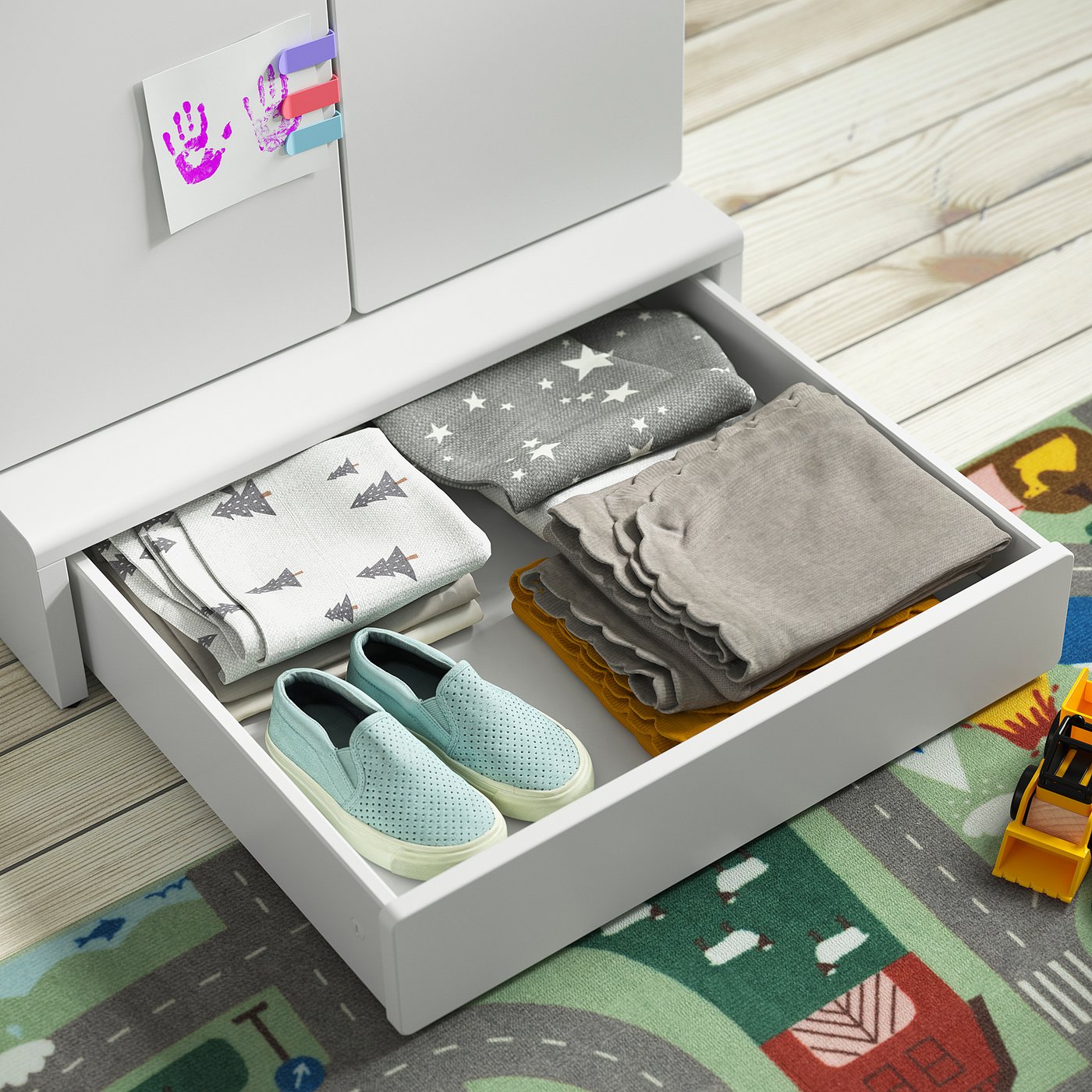 Wardrobe, white white/with 3 shelves 4