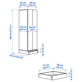SMÅSTAD / UPPFÖRA Wardrobe, white/white, 23 5/8x25 5/8x77 1/8 "