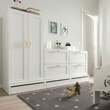 SMÅSTAD / UPPFÖRA Wardrobe, white with frame/with 2 chests of drawers, 70 7/8x25 5/8x53 1/2 "