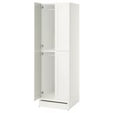 SMÅSTAD / UPPFÖRA Wardrobe, white with frame/with 2 clothes rails, 23 5/8x25 5/8x77 1/8 "