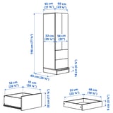 SMÅSTAD / UPPFÖRA Wardrobe, white with frame/with 2 drawers, 23 5/8x25 5/8x77 1/8 "