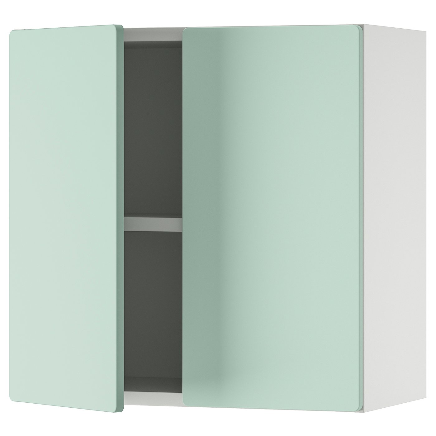 SMÅSTAD wall cabinet, white light green/with 1 shelf, 235/8x125
