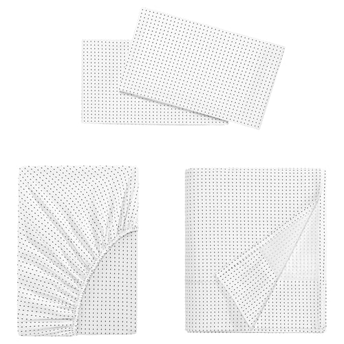 Three SMÅVÄNDEROT bedding sets in white dots; rectangular shape, modern design.