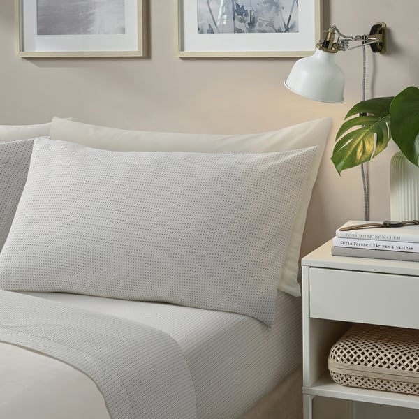 SMÅVÄNDEROT Sheet set, black/white, Full/Double