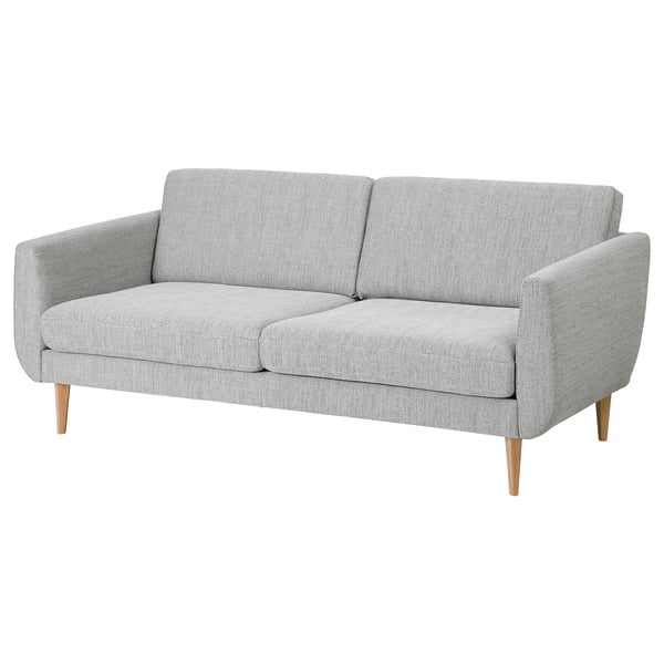 SMEDSTORP Sofa, Viarp beige/brown/oak