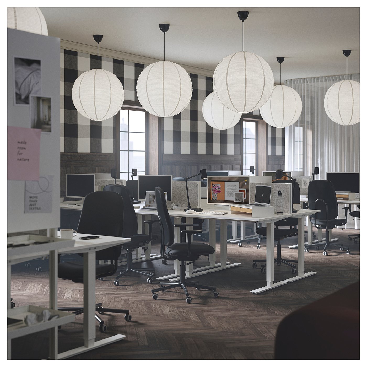 Office chair with armrests, Gräsnäs dark gray 6