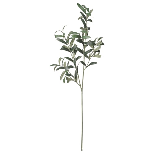 SMYCKA green, artificial leafy stem for home decor, made with recycled plastic, flexible steel wire stem.