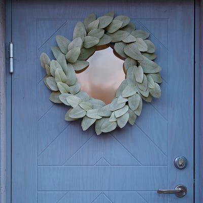 SMYCKA Artificial wreath, indoor/outdoor eucalyptus/gray-green, 17 ¾ "