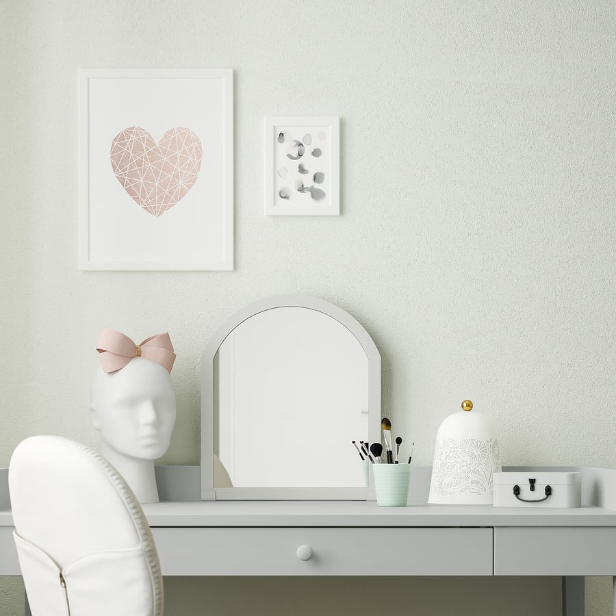SMYGA mirror for desk/wall, light gray IKEA