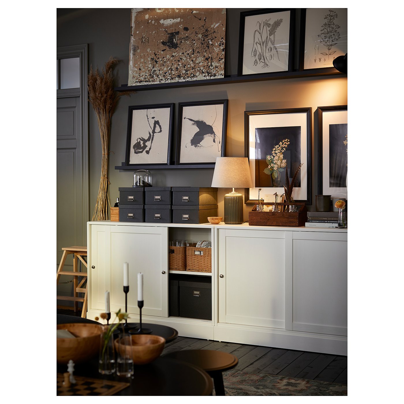 SNÖBYAR table lamp, gray-turquoise ceramic/gray, 20