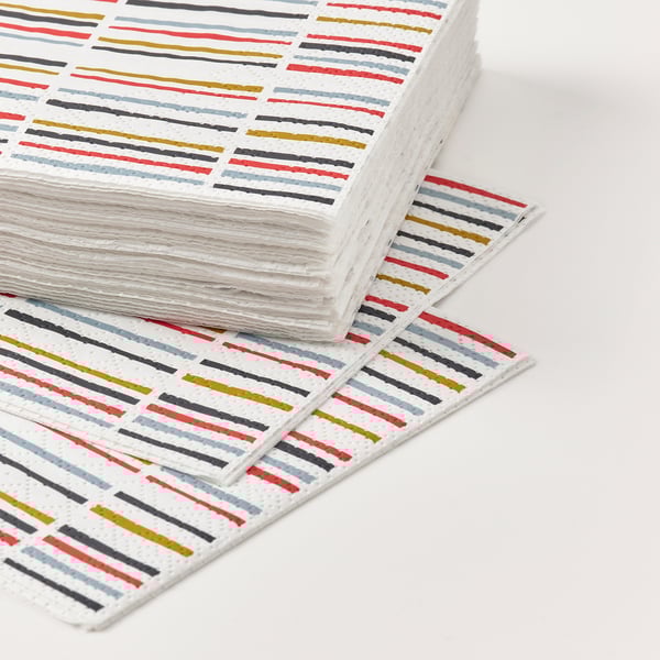 SNÖKRABBA paper napkin, stripe pattern multicolor, 9 ½x9 ½" IKEA