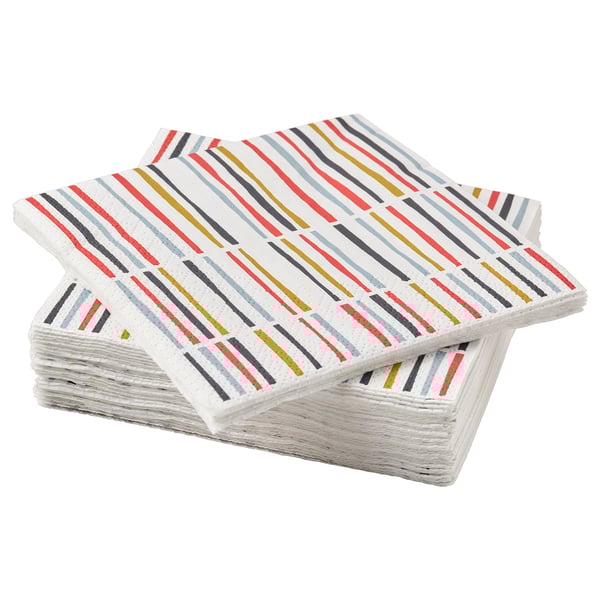 SNÖKRABBA paper napkin, stripe pattern multicolor, 9 ½x9 ½" IKEA