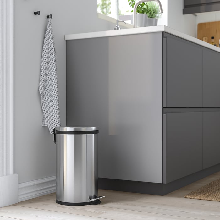 SNÖRPA pedal bin, stainless steel, 3 gallon IKEA
