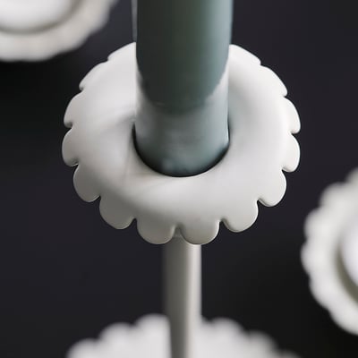 SNÖSISKA Candlestick, off-white, 9 ¾ "
