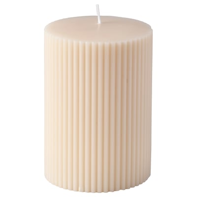 SNÖSISKA Unscented pillar candle, off-white, 4 "