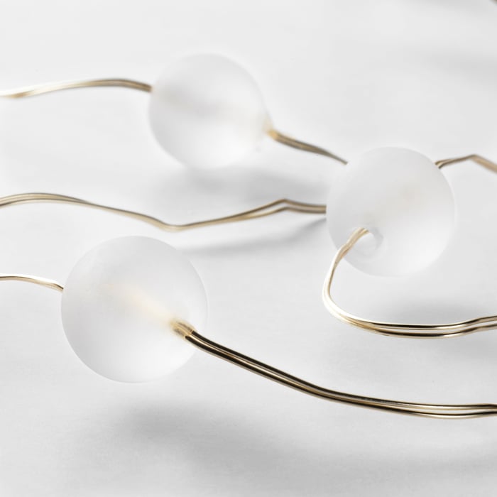 SNÖYRA LED string light with 40 lights, indoor, battery operated silver color IKEA