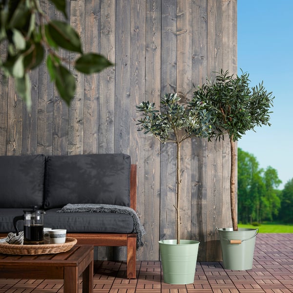 SOCKER plant pot, indoor/outdoor light green, 9 ½" IKEA