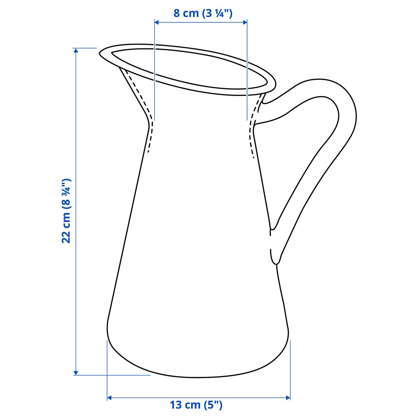 SOCKERÄRT vase/jug, white, 8 ¾