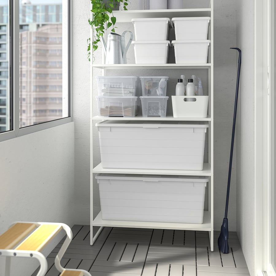 SOCKERBIT storage box with lid, white, 15x30x11 ¾" IKEA