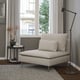 Modern corner with SÖDERHAMN chair, beige. Light, minimalist design. Floor lamp, side table, dried flowers, window view. Cosy, minimalist decor.
