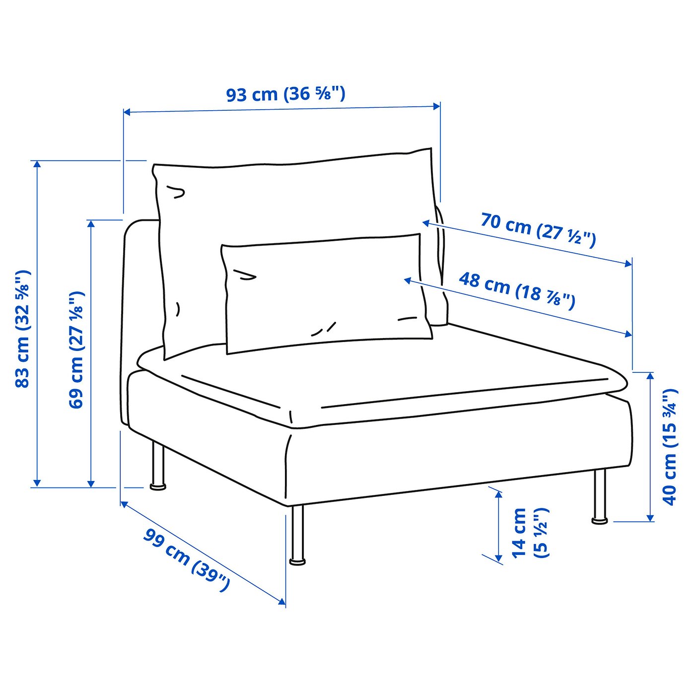 SÖDERHAMN 1-seat section, Viarp beige/brown - IKEA