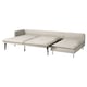 SÖDERHAMN light grey sofa-bed, modern & minimalist, reclining back, metal legs, convertible seating.