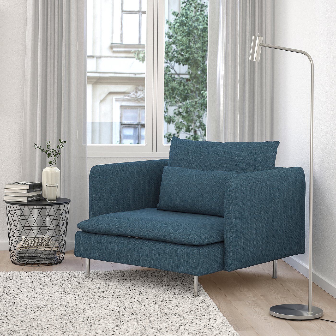 SÖDERHAMN armchair, Hillared dark blue - IKEA