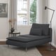 Modern living room with SÖDERHAMN chaise, rug, lamp, table by window.