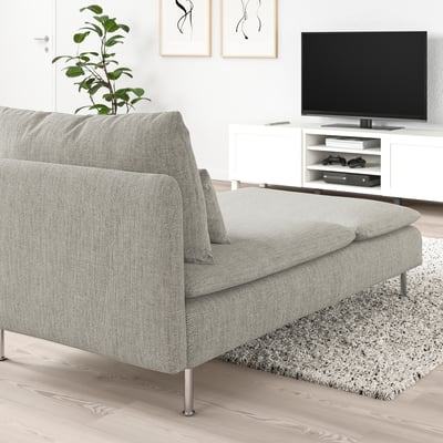 SÖDERHAMN grey chaise longue, modern & comfortable, fits well in living rooms, with a minimalist design.