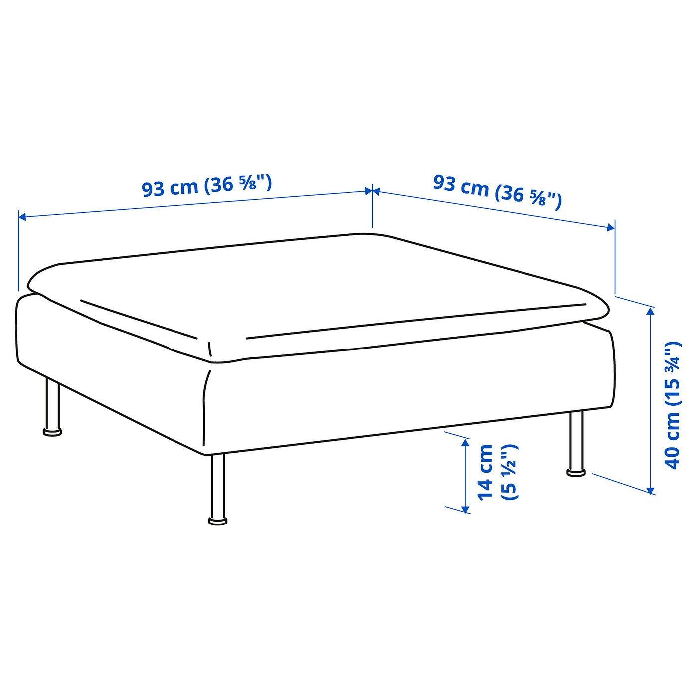SÖDERHAMN ottoman, Fridtuna dark gray - IKEA