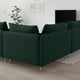 Dark green SÖDERHAMN sectional sofa with deep seats and high legs in modern living room.