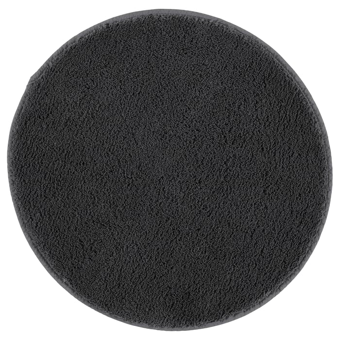SÖDERSJÖN bath mat, dark gray/round, 22" IKEA